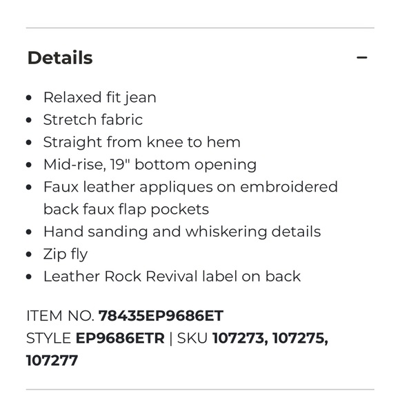 Rock Revival Size 38/32 Mens - Picture 8 of 8